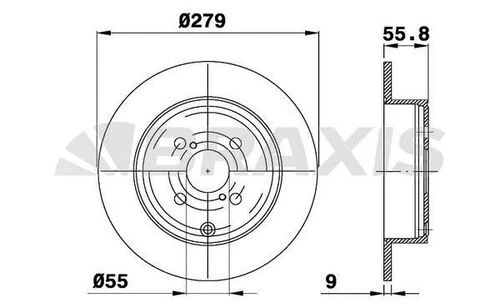 Braxis AE0364 Ae0364 Arka Fren Diski Aynası Düz Toyota Corolla 1.4 D4d 1.6 Vvtı 2003-2007 279x4 4243102082 ürün görseli 1