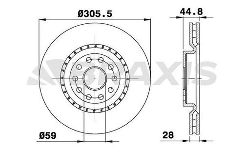 Braxis AE0659 Ae0659 Ön Fren Disk Aynası Lancia Thesis 2.0ı 2.4jtd Df4220 ürün görseli 1