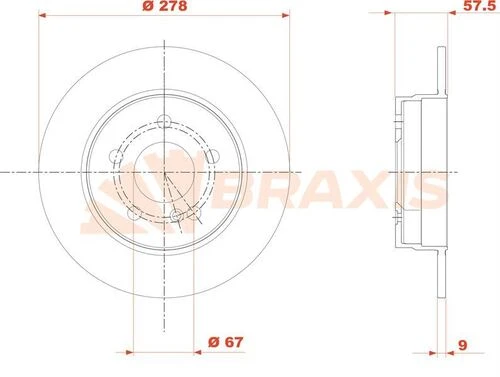 Braxis AE0850 Ae0850 Fren Diski Arka C-serisi W204 07-14 S204 07-14 C204 11- A2044230512 ürün görseli 1