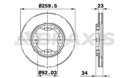 Braxis AE0423 Ae0423 Ön Fren Diski Havalı Honda Accord 90-98 Civic 95-01 260x4 Gbd90836 ürün görseli 1
