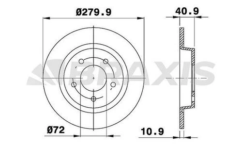 Braxis AE0391 Ae0391 Arka Fren Disk Aynası Düz Mazda Iıı 2.0 03-07 Mazda 5 V Crenault 19 1.8 2.0 2.0cd 05-280x4 C25y26251c ürün görseli 1