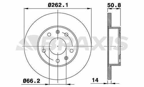 Braxis AE0245 Ae0245 Fren Diski Ön Land Rover Freelander I 1.7 Sdb100830 ürün görseli 1