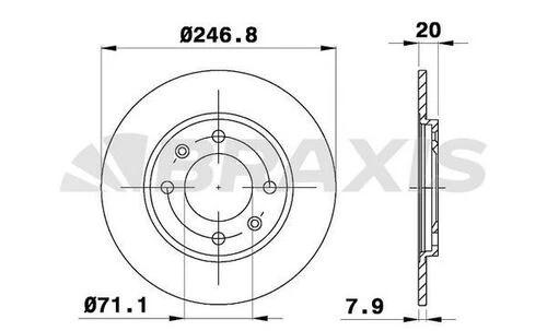 Braxis AE0649 Ae0649 Arka Fren Disk Aynası Peugeot 205 309 Iı 1.6l 1.9ı 4246.h0 ürün görseli 1