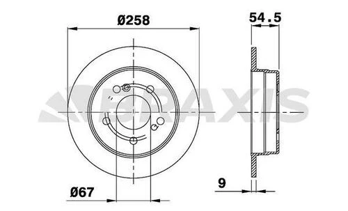 Braxis AE0223 Ae0223 Fren Diski Arka W202 93-00 W124 93-95 C124 93-96 A2024230012 ürün görseli 1