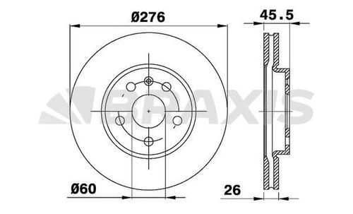 Braxis AE0201 Ae0201 Ön Fren Diski 15 İnç 276mm Astra J 10-cruze10-aveo T299 569073 ürün görseli 1