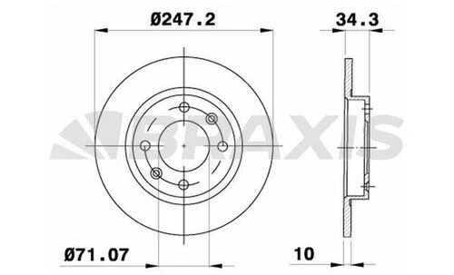 Braxis AE0697 Ae0697 Arka Fren Disk Aynası P405 1.6 1.9 1.8t 89 92 P405 Iı 1.8 2.0 2.0 16v 92 95 247x10x9 4246.g9 ürün görseli 1
