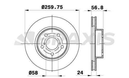 Braxis AE0450 Ae0450 Fren Diski Ön Havalı Subaru Impreza 4x4 98-10 Legacy 94-03 260x5 26310ac060 ürün görseli 1