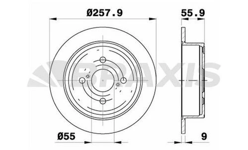 Braxis AE0283 Ae0283 Arka Fren Diski Aynası Düz Toyota Corolla Vvtı Benzinli 02-07 258x4 4243102071 ürün görseli 1
