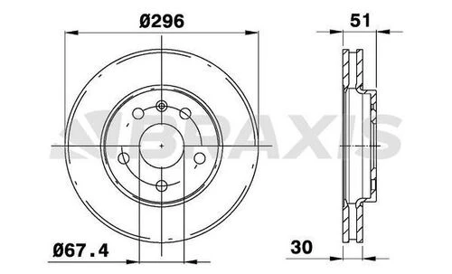 Braxis AE0289 Ae0289 Ön Fren Diski Havalı Insignia 16 İnç Jant İçin 296mm 569078 ürün görseli 1