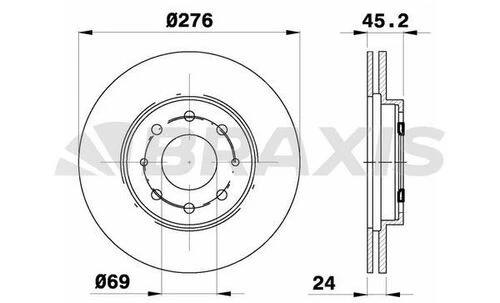 Braxis AE0604 Ae0604 Ön Fren Disk Aynası Mitsubishi Galant 2.0ı 2.4ı Df4345 ürün görseli 1