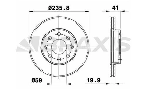 Braxis AE0089 Ae0089 Ön Fren Diski Aveo T250 T255 05-kalos 02-matiz 05-spark 10-havalı 236mm 96471274 ürün görseli 1