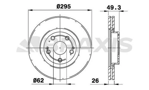 Braxis AE0140 Ae0140 Ön Fren Diski Aynası Havalı Toyota Avensis D4d 2003-2008 Corolla Verso 04-auris 2.0 D4d 07- Merkezleme Capı 62 295x4 435120f010 ürün görseli 1