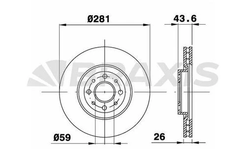 Braxis AE0235 Ae0235 Ön Fren Disk Aynası Havalı Bravo 1.4t 1.9d Multijet 04 07-stilo 1.9jtd 01 04-stilo Vagon 1.9jtd 01 04- 46765546 ürün görseli 1