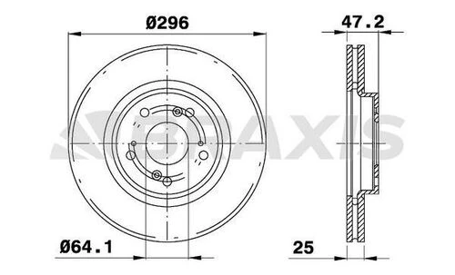 Braxis AE0554 Ae0554 Ön Fren Diski Havalı Honda Accord 2.2dt I Dtec 08-15 296x5 45251tl1g01 ürün görseli 1