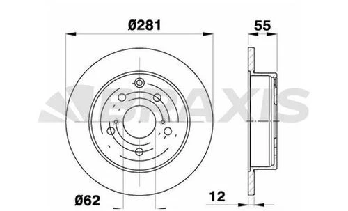Braxis AE0281 Ae0281 Arka Fren Disk Aynası Düz Toyota Rav4 Iıı Vvt-ı 06-13 281x5 4243142060 ürün görseli 1