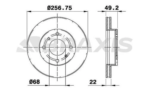 Braxis AE0698 Ae0698 Ön Fren Diski Havalı Nissan Primera P11 96-01 Almera 00- 257x4 4020671e06 ürün görseli 1