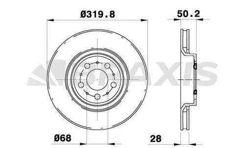 Braxis AE0291 Ae0291 Ön Fren Disk Aynası Havalı S60 00-10 S80 00-10 V70 01-10 Xc70 02-10 S80 I 184 00-05 9475266 ürün görseli 1