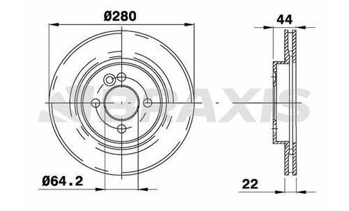 Braxis AE0111 Ae0111 Fren Diski Ön Havalı Mini R55 R56 R57 R58 R58 34116858651 ürün görseli 1