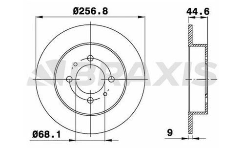 Braxis AE0582 Ae0582 Arka Fren Diski Düz Nissan Almera 95-00 Sunny 90-96 258x4 Df4000 ürün görseli 1