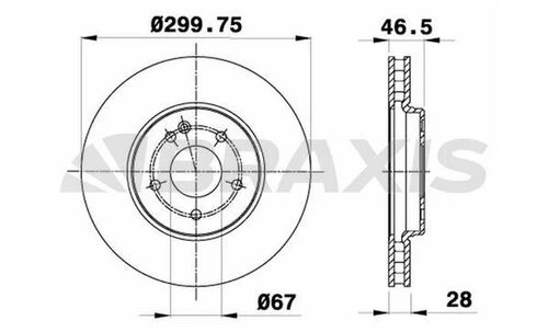 Braxis AE0712 Ae0712 Fren Diski Ön W203 00-07 Cl203 02-08 C209 02-09 W210 97-02 R170 00-03 A2034210512 ürün görseli 1