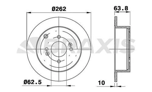 Braxis AE0204 Ae0204 Arka Fren Diski Aynası Hyundai Accent Era 2006-getz 2006-i20 2008-kia Rio 2005- 262x4 584111c800 ürün görseli 1