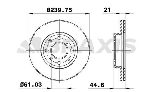 Braxis AE0190 Ae0190 Ön Fren Diski Aynası Havalı Honda Civic 1.4 1.5 1992-2000 240x4 45251sr3a10 ürün görseli 1
