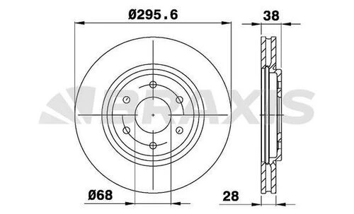 Braxis AE0310 Ae0310 Ön Fren Diski Aynası Havalı Nissan Navara 2005-2011 Pathfinder 2005-2011 296x6 16 Jant Df6416 ürün görseli 1