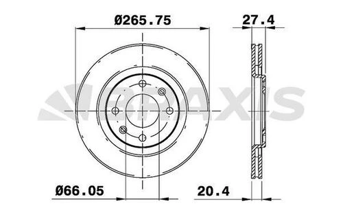 Braxis AE0019 Ae0019 Ön Fren Disk Aynası Havalı Partner Berlingo - 03 1.4l 1.8d 1.9d P306 Xsara Zb Xantia Xsara Pıcas 4249.f0 ürün görseli 1
