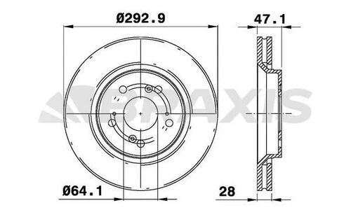 Braxis AE0255 Ae0255 Ön Fren Diski Aynası Havalı Honda Crv 2007- 293x5 45251swwg01 ürün görseli 1