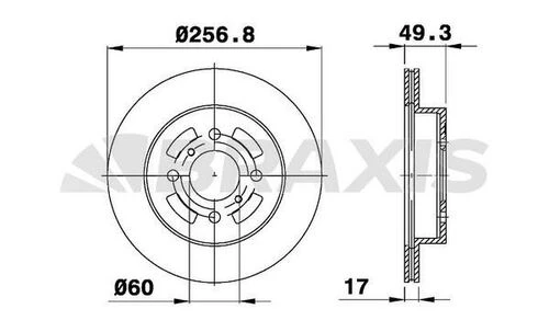 Braxis AE0467 Ae0467 Ön Fren Disk Aynası Suzuki Ignis 1.3ı 1.5ı Df4155 ürün görseli 1