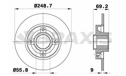 Braxis AE0055 Ae0055 Arka Fren Disk Aynası Sensör Halkası Iıe C4 C3 Picasso Ds3 C3 Iıı 207 P307 208 2008 1.4 16v 1.5 4249.32 ürün görseli 1
