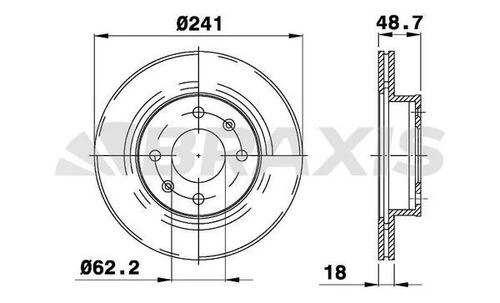 Braxis AE0122 Ae0122 Ön Fren Disk Aynası Kia Picanto 1.0 1.1 1.2 04-hyundai İ10 1.1 1.2 08-241 Çap 4 Bijon 5171207500 ürün görseli 1