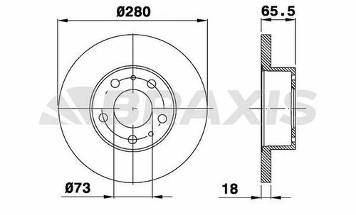 Braxis AE0134 Ae0134 Ön Fren Disk Aynası Ducato Boxer Jumper 14q 15 Jant 94-02 Hava Soğutmasız 4249.h6 ürün görseli 1