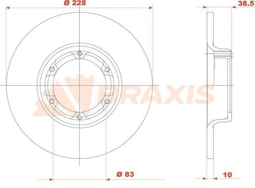 Braxis AE0800 Ae0800 Fren Diski Ön Renault 12 Toros Düz 228mm 7700502515 ürün görseli 1