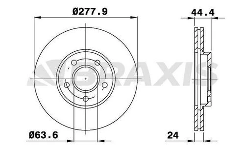 Braxis AE0188 Ae0188 Ön Fren Disk Aynası Connect 1.8tdcı 02-13 Abs'li 1361298 ürün görseli 1