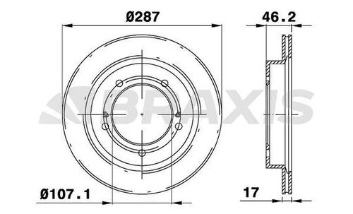 Braxis AE0300 Ae0300 Ön Fren Diski Havalı Suzuki Vitara 5 Kapı 90-98 Jimny 05- 287x5 5521156b00 ürün görseli 1