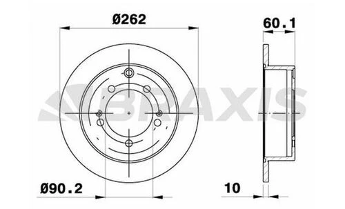 Braxis AE0605 Ae0605 Arka Fren Diski Düz Mitsubishi Eklipse 94-99 Lancer 03-08 Outlander 01-06 Space Runner 99-03 261x5 Mb928716 ürün görseli 1