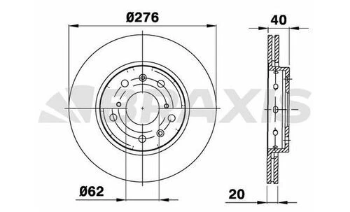 Braxis AE0286 Ae0286 Ön Fren Disk Aynası Havalı Suzuki Swift Iıı 05-12 276x5 5531157k00 ürün görseli 1