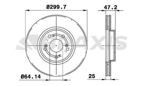 Braxis AE0344 Ae0344 Ön Fren Disk Aynası Havalı Honda Accord Vııı 202 Cdtı 204 03-08 300x5 45251seae30 ürün görseli 1