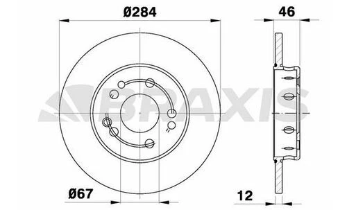 Braxis AE0394 Ae0394 Fren Diski Ön W124 85-93 S124 86-93 C124 87-91 A1244211312 ürün görseli 1