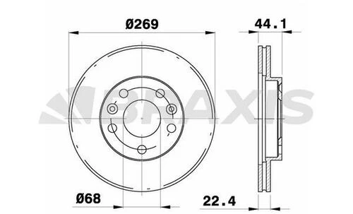 Braxis AE0261 Ae0261 Ön Fren Diski Diski Dacia Duster 10-megane Iv 15- 269x22.5x68x44 5 Bijon 402066300r ürün görseli 1