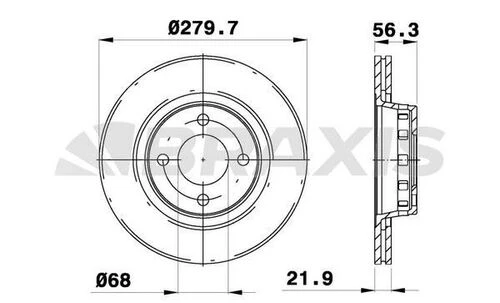 Braxis AE0328 Ae0328 Ön Fren Disk Aynası Audi 80 Cabriolet Coupe 1.6l Df2601 ürün görseli 1