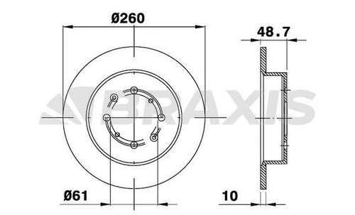 Braxis AE0562 Ae0562 Arka Fren Diski Düz Honda Civic Vı 01-06 260x4 Sdb000290 ürün görseli 1