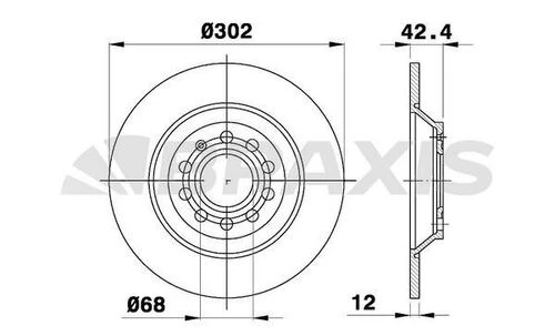 Braxis AE0539 Ae0539 Arka Fren Disk Aynası A6 Allroad 4fh 2.7 Tdı Quattro 3.0 Tdı Quattro 07-10 4f0615601g ürün görseli 1