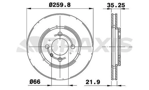 Braxis AE0601 Ae0601 Fren Diski Ön Bmw E29 34111160915 ürün görseli 1