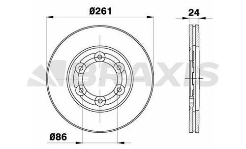 Braxis AE0709 Ae0709 Ön Fren Disk Aynası Havalı Kia Bongo K2500 Tcı 2004- 261mm 0k60a33251a ürün görseli 1