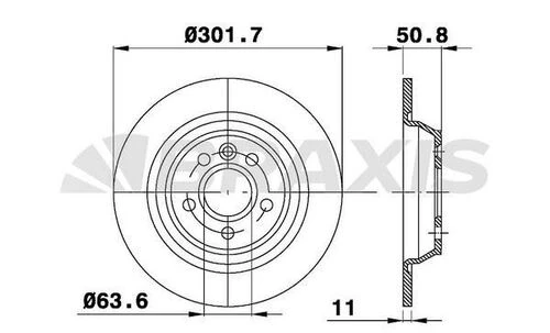 Braxis AE0102 Ae0102 Arka Fren Disk Aynası Mondeo Iv S Magalaxy Kuga 1.6ti 1.6tdcı 1.8tdcı 2.0 2.0tdcı 2.2t Evoque 12-18 302mm 6g912a315ba ürün görseli 1