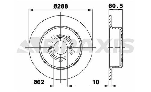 Braxis AE0648 Ae0648 Arka Fren Disk Aynası Lexus R300 3.0i Df7209 ürün görseli 1
