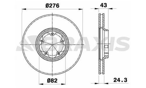 Braxis AE0139 Ae0139 Ön Fren Disk Aynası Transit V184 2.0tdcı 04-06 Önden Çeker Ölçü 276mm 24.5 5 Bijon Hava Soğutmalı 1568654 ürün görseli 1