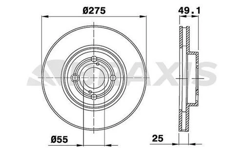 Braxis AE0284 Ae0284 Ön Fren Diski Aynası Havalı Toyota Corolla 1.4 D4d 2003-2007 275x4 4351202081 ürün görseli 1